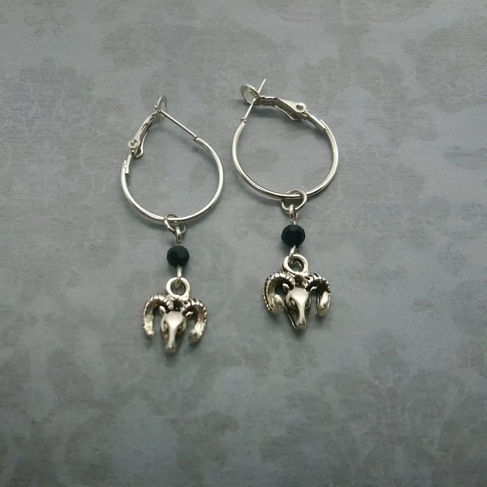 Silver alloy Tibetan antelope round hoop earrings for women in European style