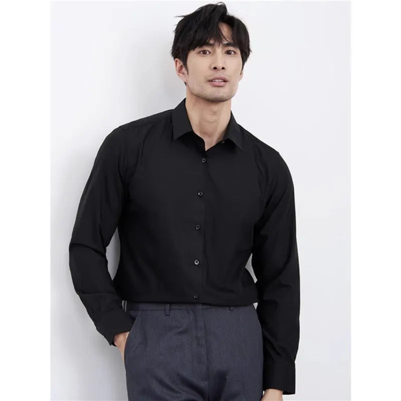 Men's wine red slim fit casual long sleeve shirt cardigan style on a hanger