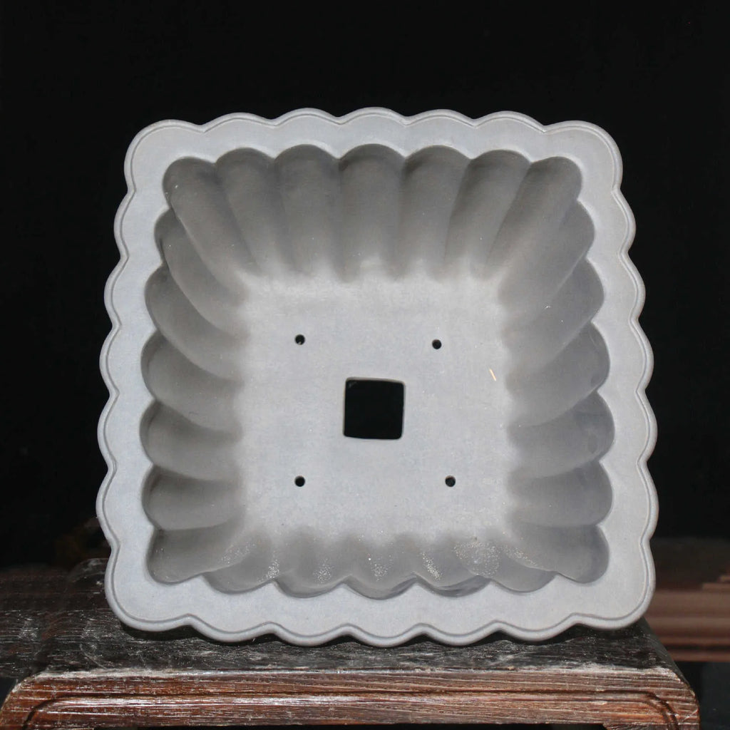 Purple sand ceramic square bonsai pot with classical styling and 37cm x 15cm inner diameter