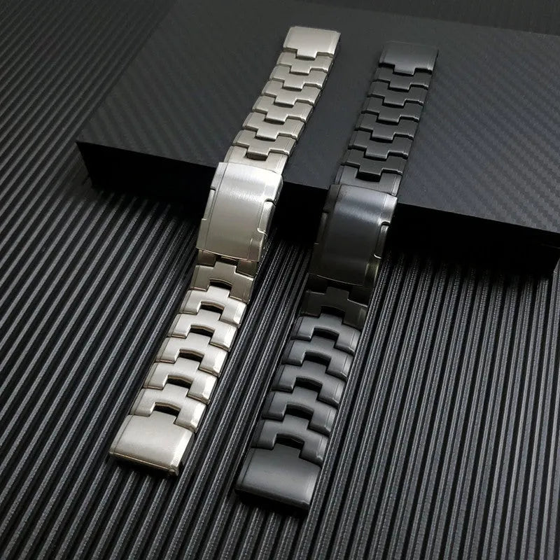Garmin Jiaming and Fenix series replacement watch strap in silver, black and titanium colours