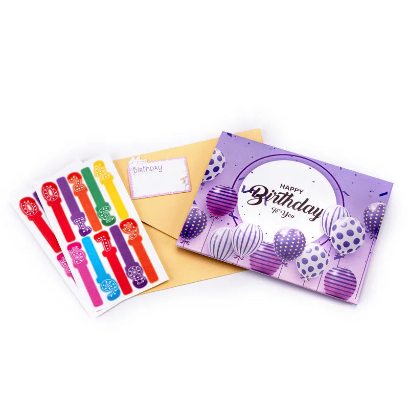 Light Music Blowing 3D cake greeting card in Chinese ink style, showing manual folding details.