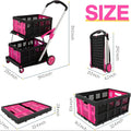 Foldable plastic shopping cart with double-layer basket in blue colour option