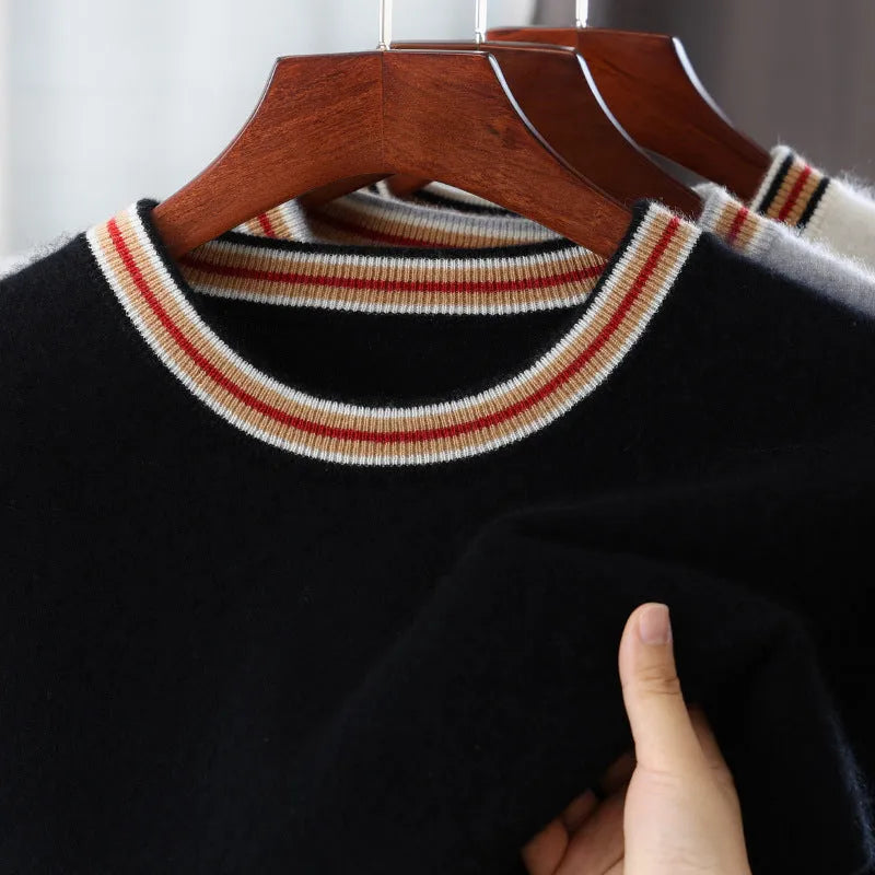 Men's pure wool short sleeve sweater with round neck in grey showing standard knit texture