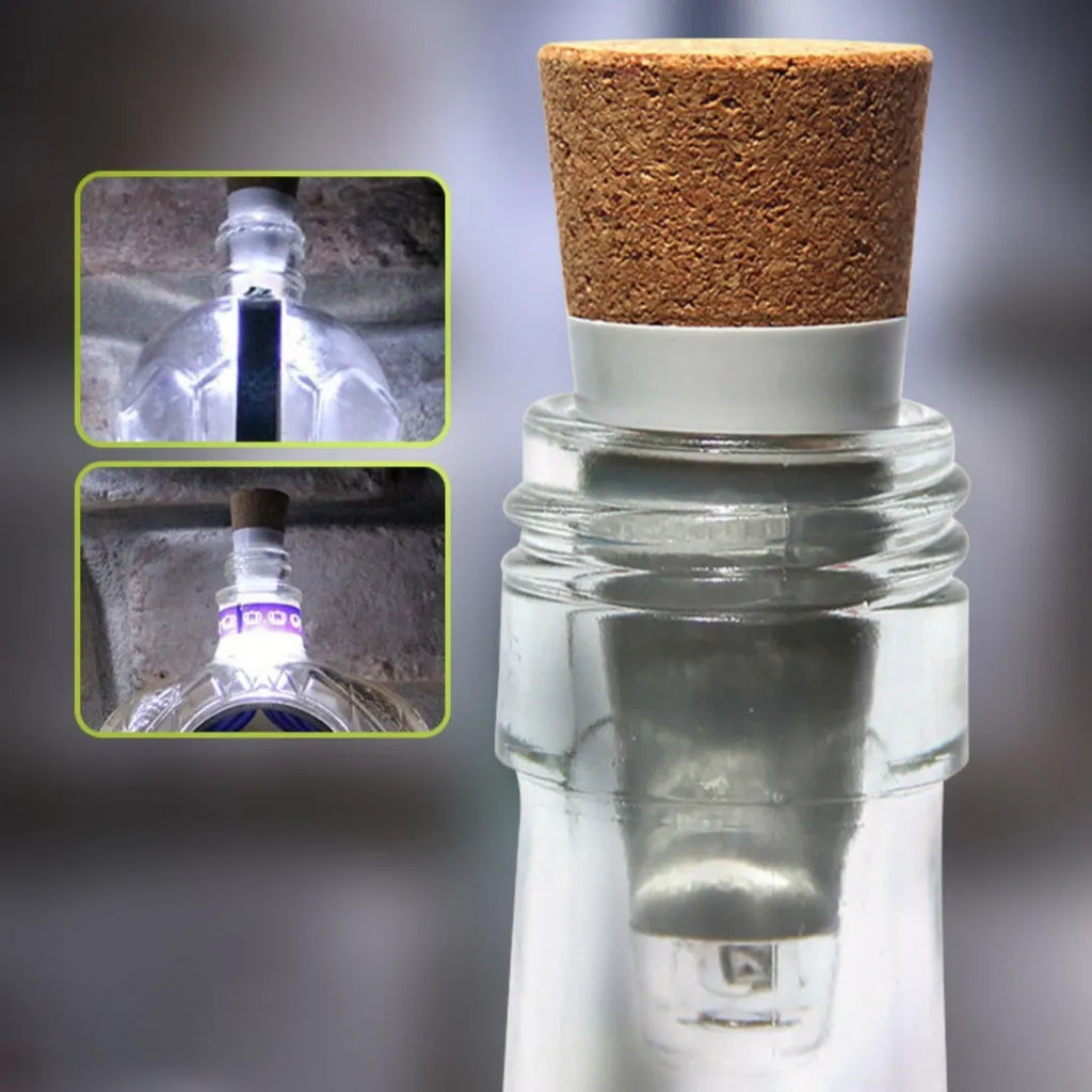 LED rechargeable luminous bottle cap cork light for holiday decoration with plastic shell