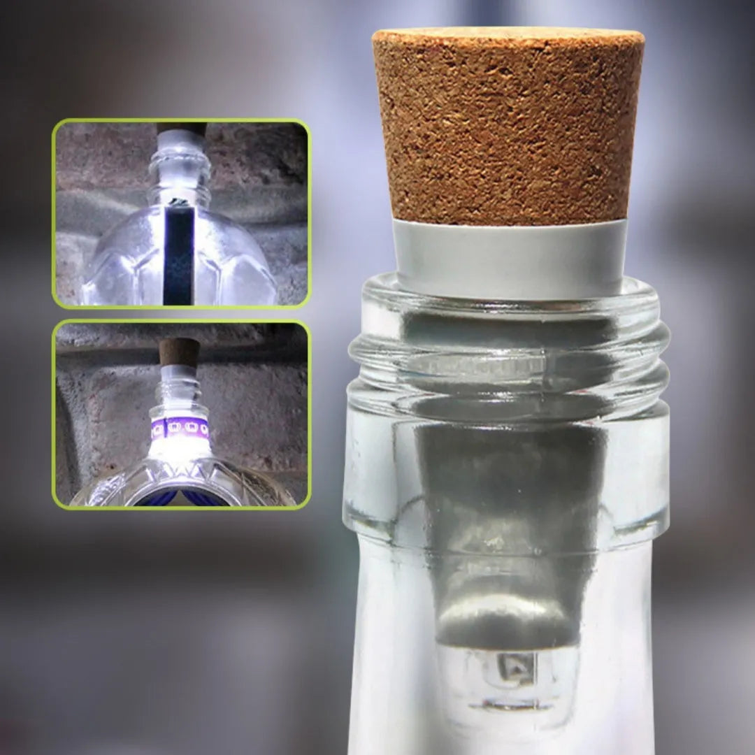 LED rechargeable luminous bottle cap cork light for holiday decoration with plastic shell
