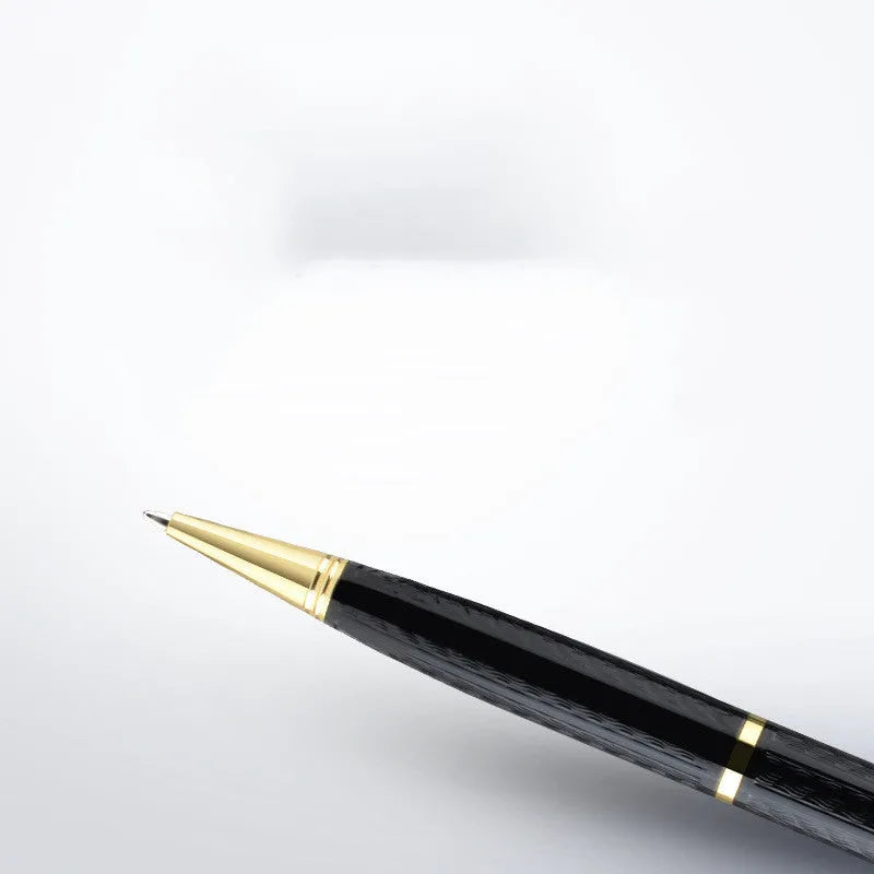 Pen shaped recorder in black with zinc alloy shell, 140mm length, compact design