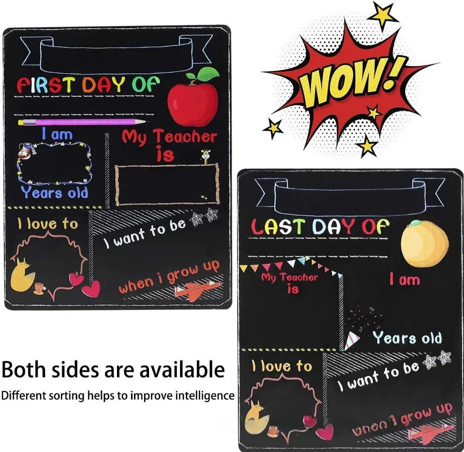 Blackboard first day of school wooden craftwork ornament density plate 25.5x30x0.5cm modern simplicity style