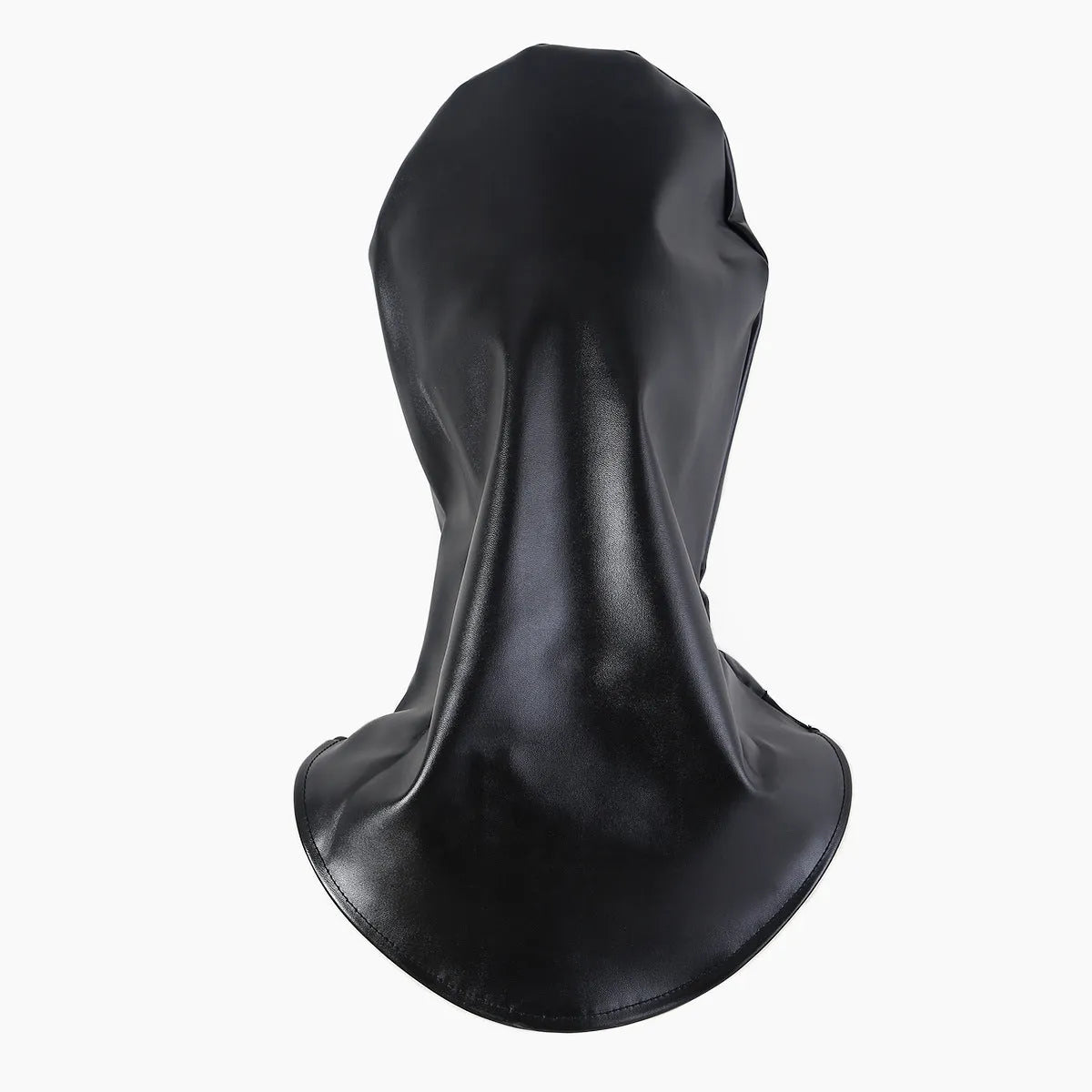 Black PU leather breathable mask with adjustable headgear for training and intimate scenarios