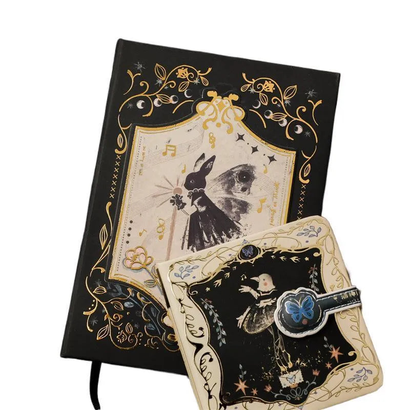 Retro Art THALO gothic style A5 notebook with 40g wood pulp paper in Little Rabbit, Forest, or Red Fruit Temptation cover designs