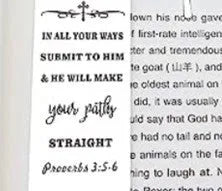 Stainless steel bookmark with engraved Bible verse in CF-S5170 colour