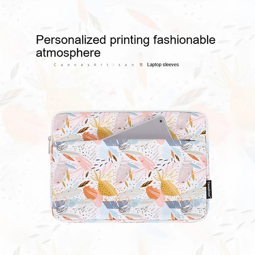 White waterproof PU leather laptop inner sleeve for 14-inch computers.