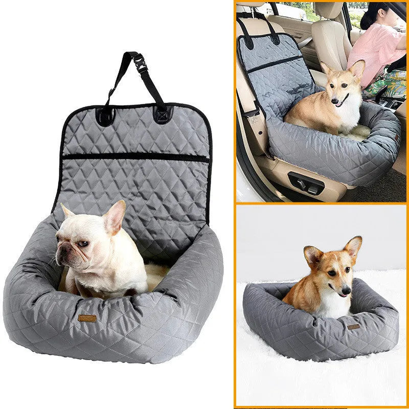 Pet car nest mat in black non-slip Oxford cloth with waterproof surface for dogs