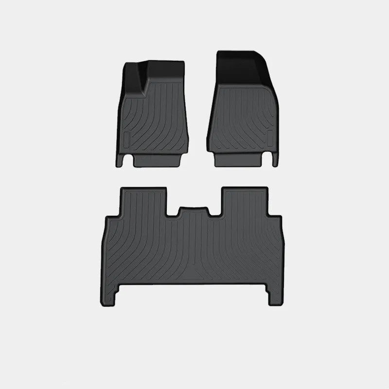 Black TPE rubber floor mats and trunk liner for Tesla Model X interior