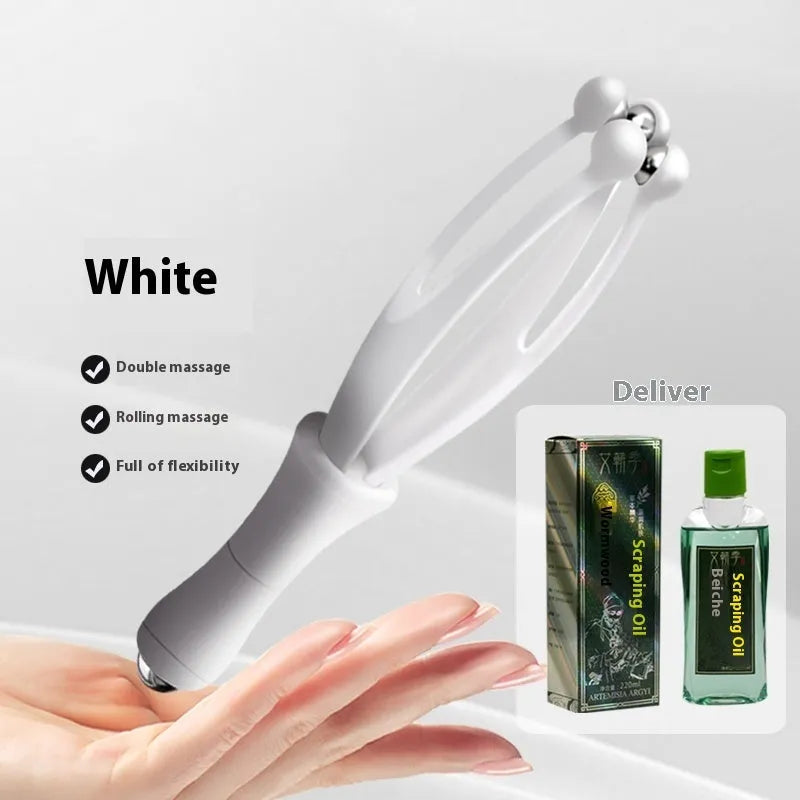 Finger massager multifunctional hand joint roller with steel balls in blue and white