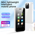Ultra-small mini Android smartphone with 2.5-inch screen shown in Phantom Night Black, Matcha Green, Girl Pink, and Pearl White.