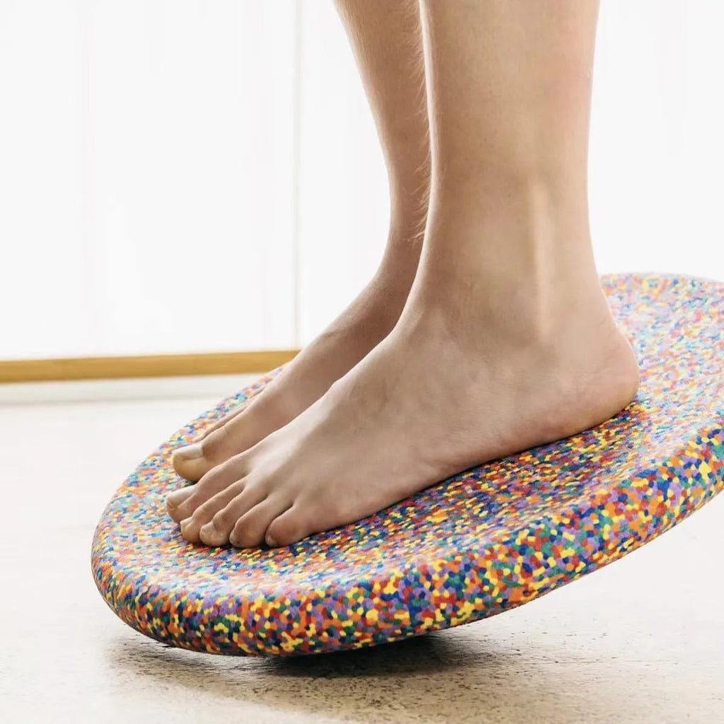 Plastic wood surf balance board for children with mixed colour finish, 60cm long