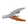 Yellow LED pet nail trimmer with magnifying glass for dogs and cats on a white background.