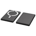 Ultra-thin silver magnetic power bank showing slim 9mm profile and alloy shell.