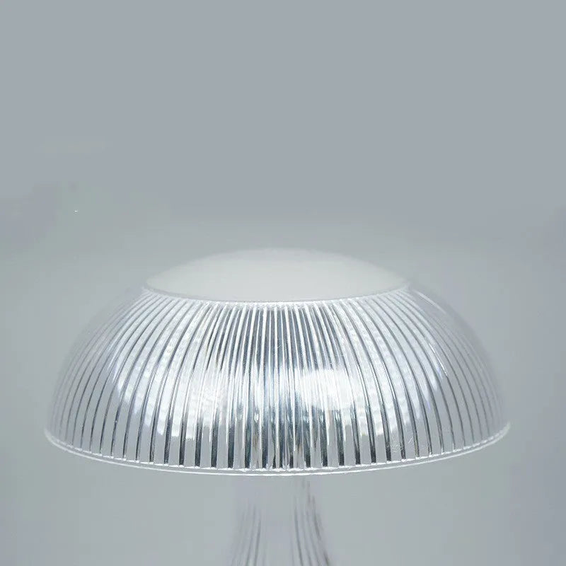 White acrylic touch control bedside lamp with USB charging cable
