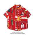 Loose fit short sleeve shirt with a full floral print, styled as a casual cardigan.