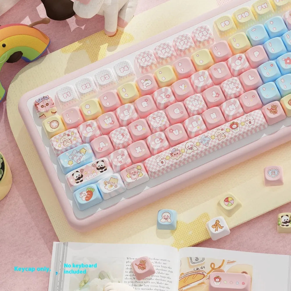 Clip Doll cute character design mechanical keyboard keycap set with multi-colour dye-sublimated print.