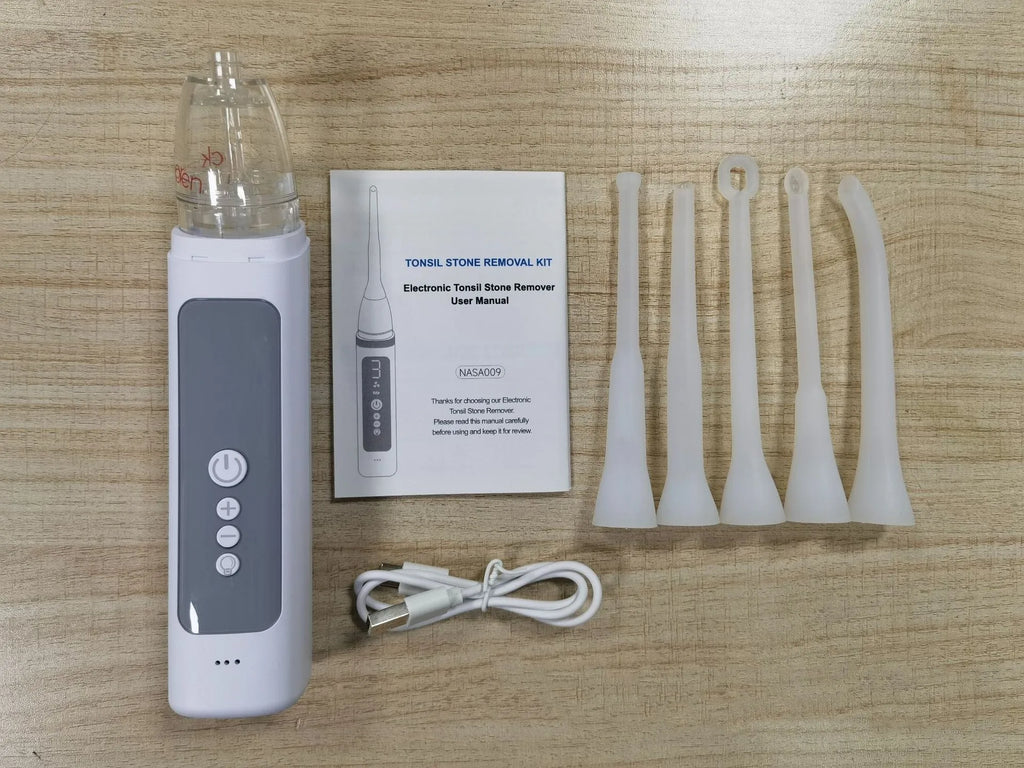 Cross-border tonsillar extractor oral cleaning tools in milky white for dental stone removal