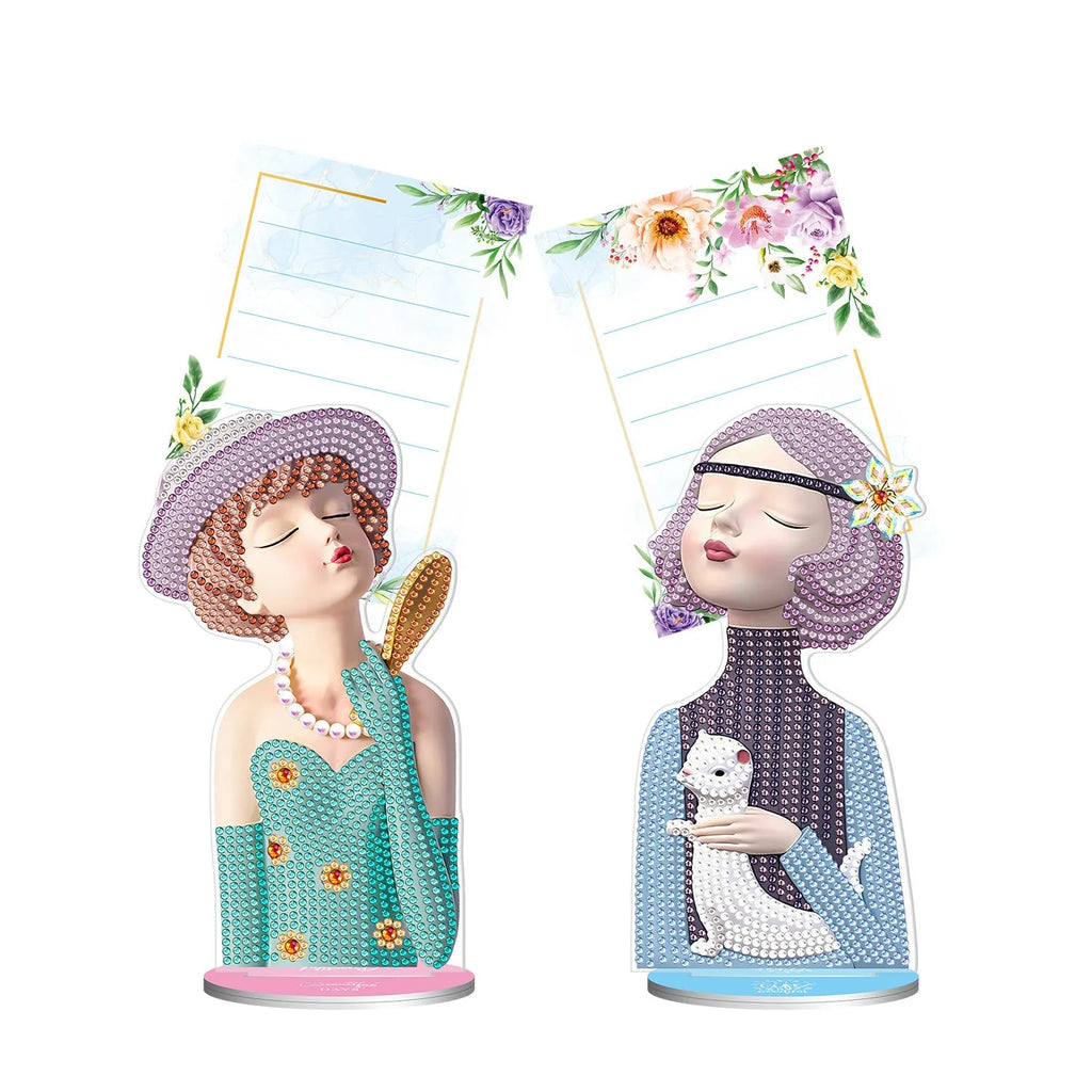 Diamond painting decorative note clip with American-style handmade design measuring 19 x 11.5 x 9cm