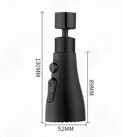 Universal pressurized kitchen faucet sprayer with 360 degree rotation in matte black