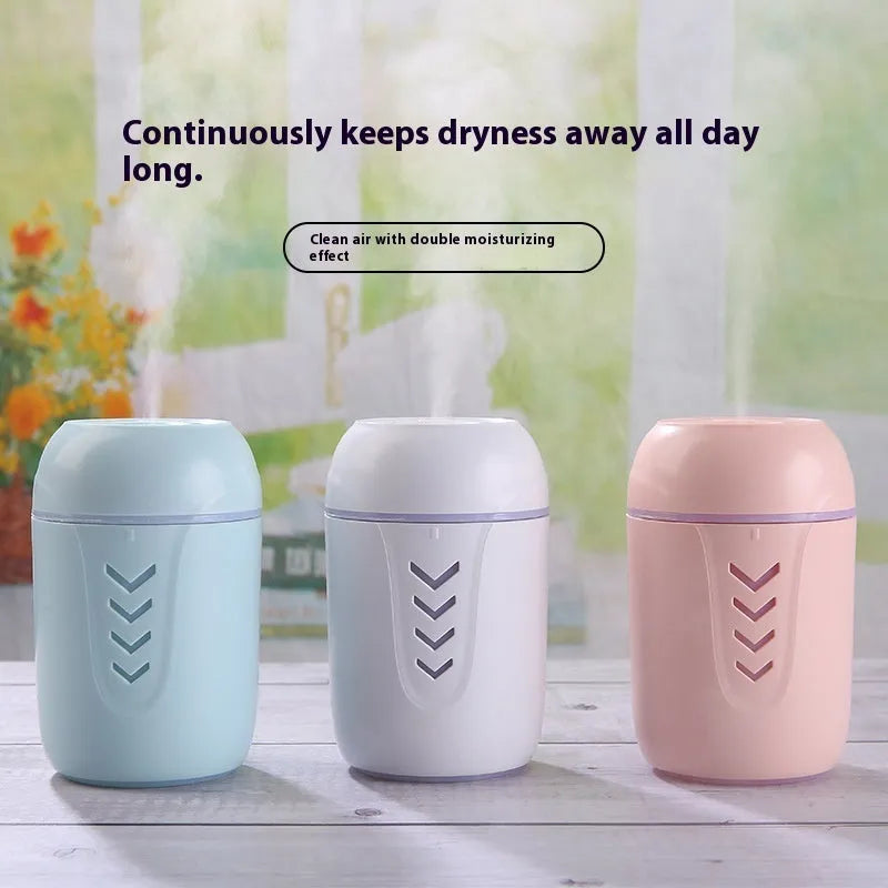 USB air purifier with aromatherapy round shape in blue for desktop car home
