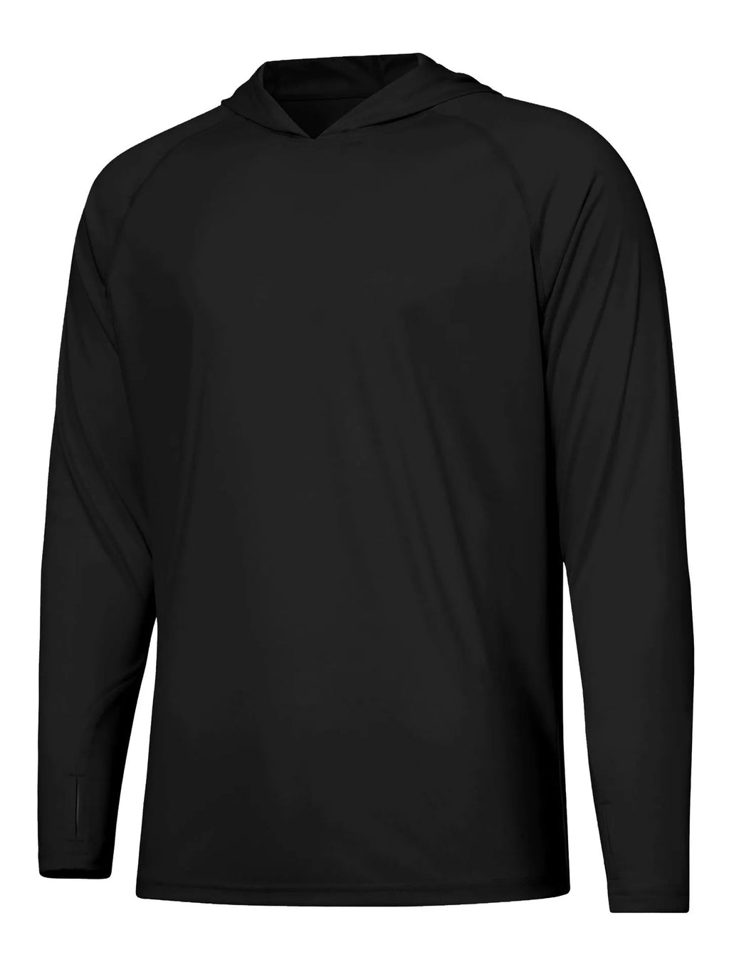 Outdoor UV-proof long sleeve hooded top in solid colour for fishing and hiking