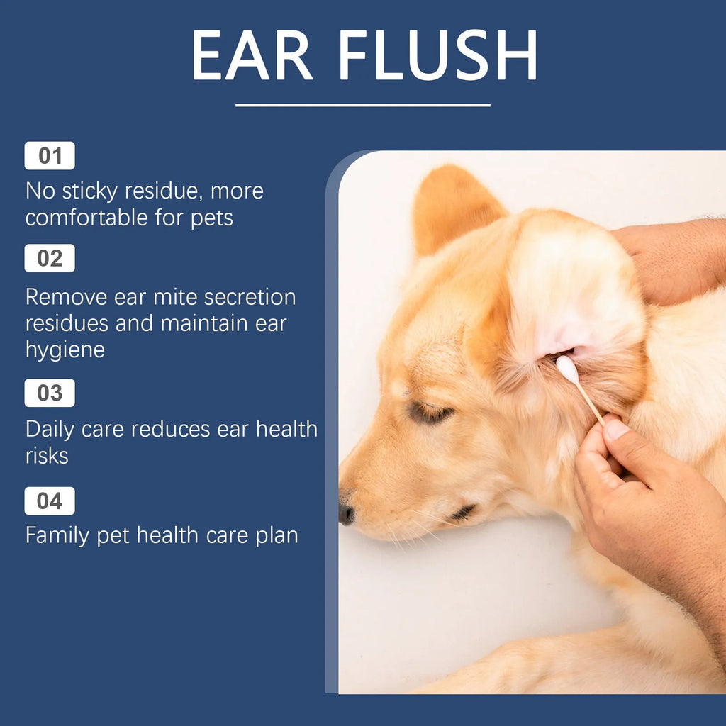 100ml bottle of dogs and cats ear cleaner with applicator tip for gentle earwax removal