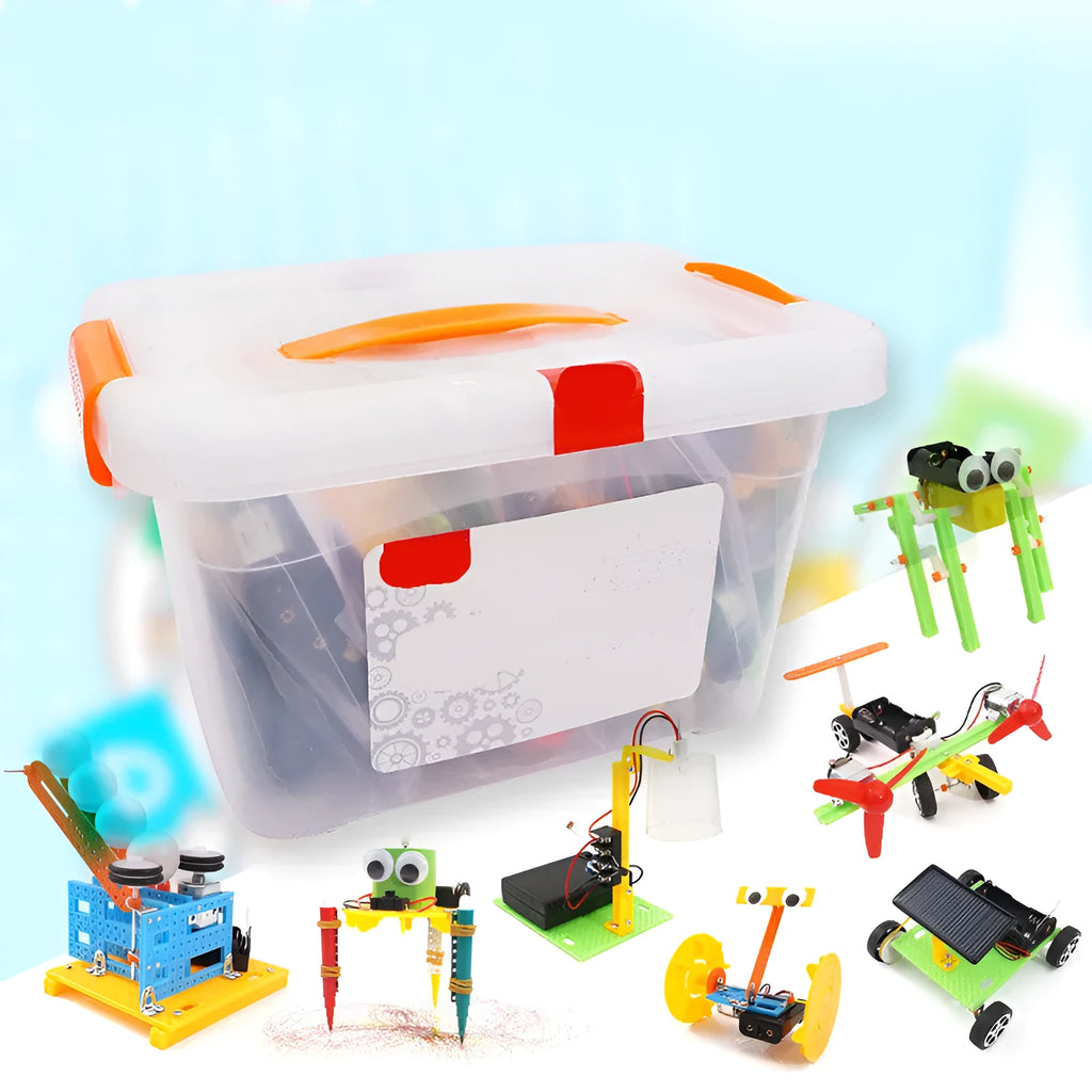 DIY puzzle assembling plastic building blocks in six-piece set, 29x22x4cm box, for children ages 7-14