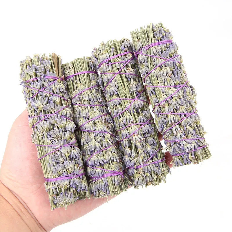 A 4-inch long natural dried flower aromatherapy stick with lavender fragrance.
