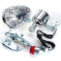 Silver bicycle generator light modification kit with dynamo-powered 12V and 6V voltage suits