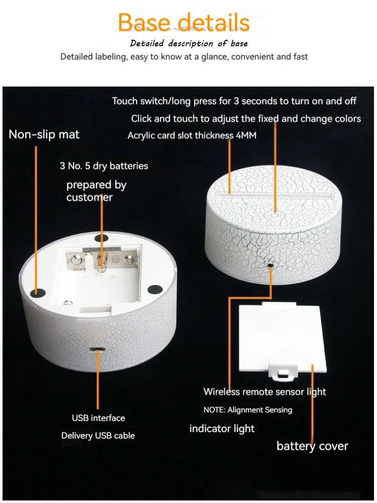 White heart-shaped acrylic table lamp with USB cable and touch-sensitive base on a wooden desk.