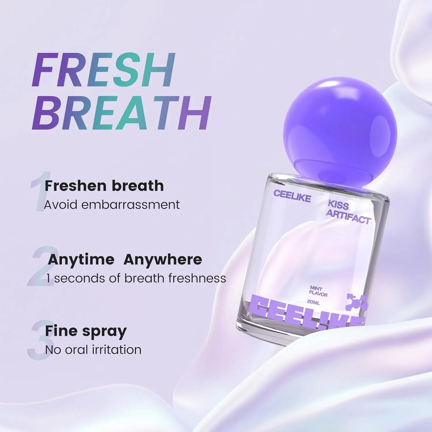20ml oral spray bottle with probiotics for hydration and portable oral care