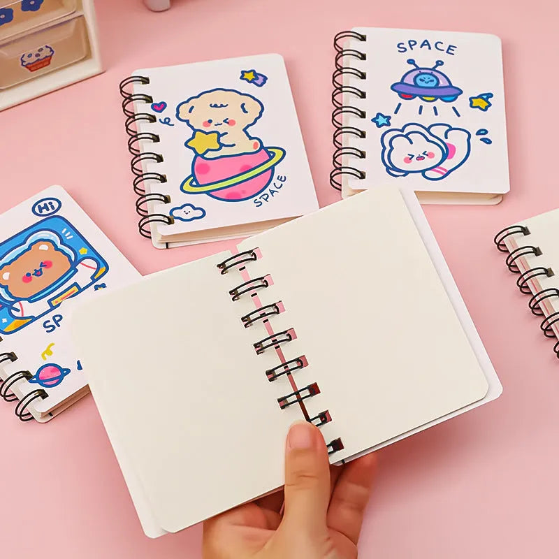 Astronaut Flipped Portable Pocket Notebook with space-themed cover design showing 10.5cm x 8cm dimensions