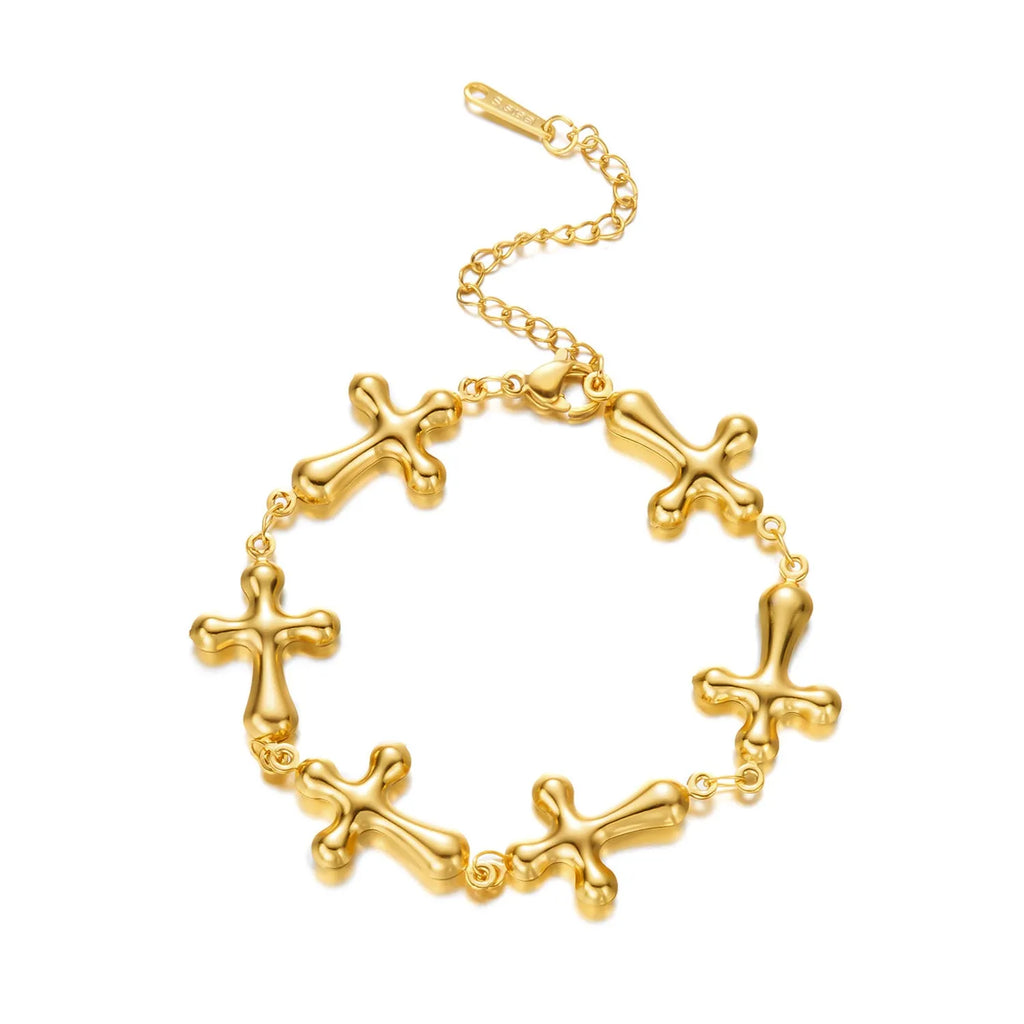 Minimalist stainless steel bracelet with heart-shaped butterfly motif on wrist