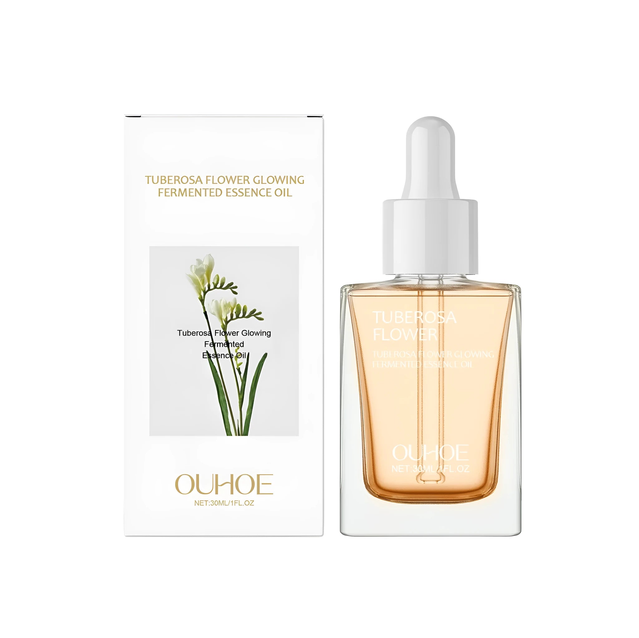 30ml bottle of brightening and firming facial oil with tuberose extract