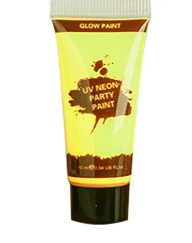 25ml tube of neon green gouache face and body paint, safe and non-toxic.