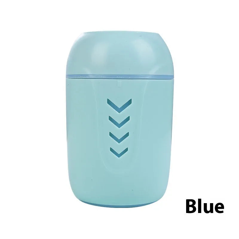 USB air purifier with aromatherapy round shape in blue for desktop car home