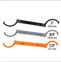 H251 magnetic suction crescent wrench three-piece set with orange, grey and black colour-coded handles