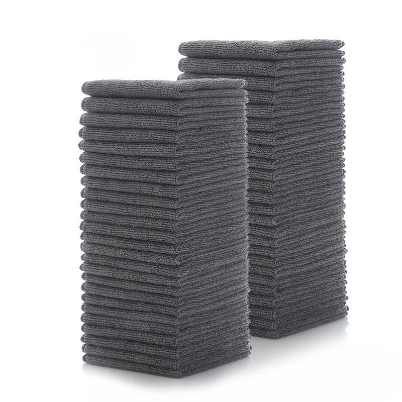 Grey microfiber kitchen cleaning cloth measuring 25x25cm for oil and decontamination