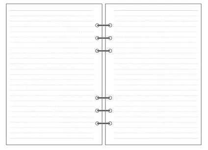 A5 6-hole loose-leaf refill with blank dot matrix horizontal line and square grid layouts on Daolin paper
