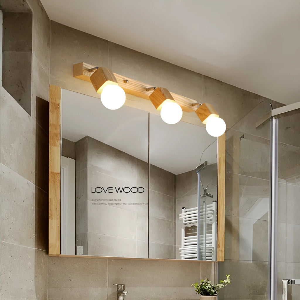 Mirror cabinet LED wall lamp 24cm with warm white and tricolour light options for bedroom use
