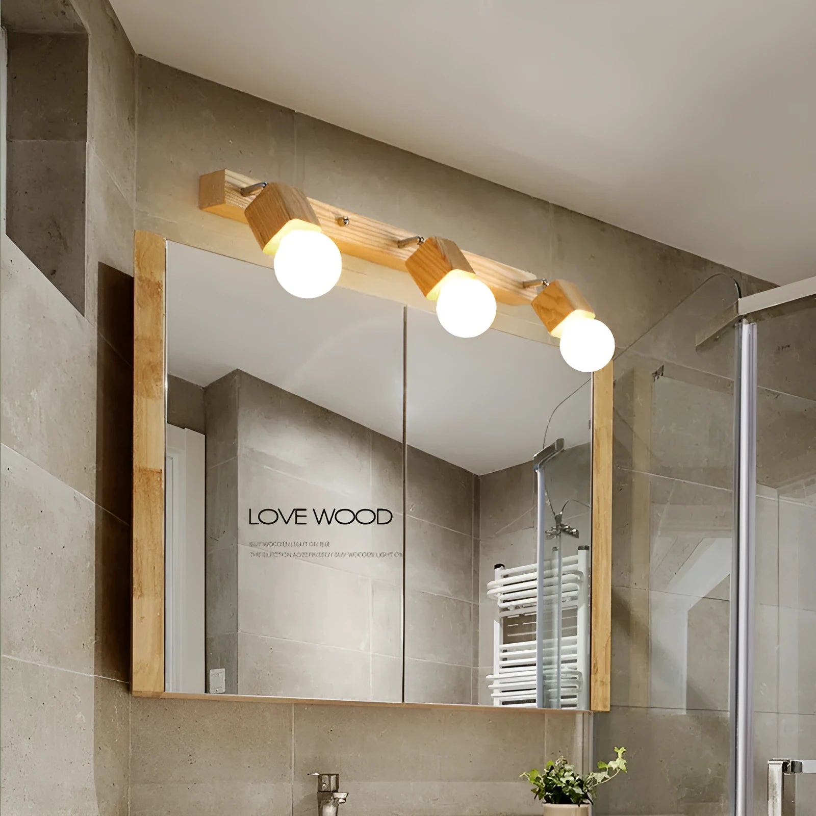 Mirror cabinet LED wall lamp 24cm with warm white and tricolour light options for bedroom use