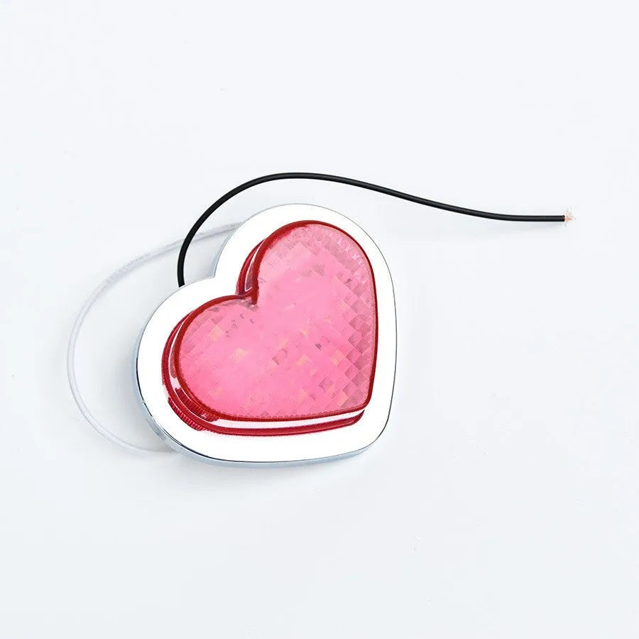 12V heart-shaped Japanese-style modified auto fender LED sidelight in pink colour