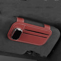 Cowhide leather automotive sun louver card holder in five colour options