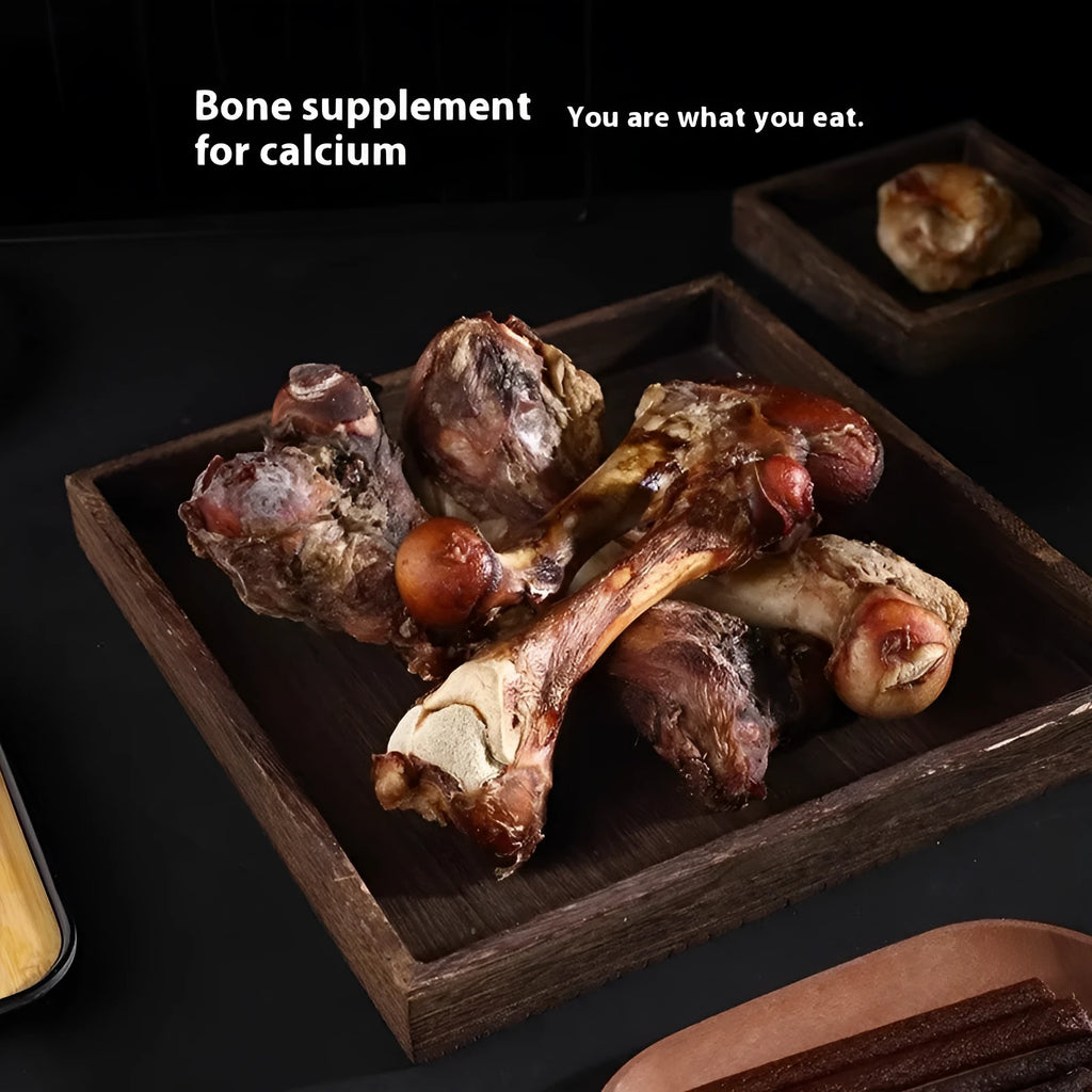 High-calcium roasted ox bone flavour puppy molar rod chew in large, medium, and small sizes.