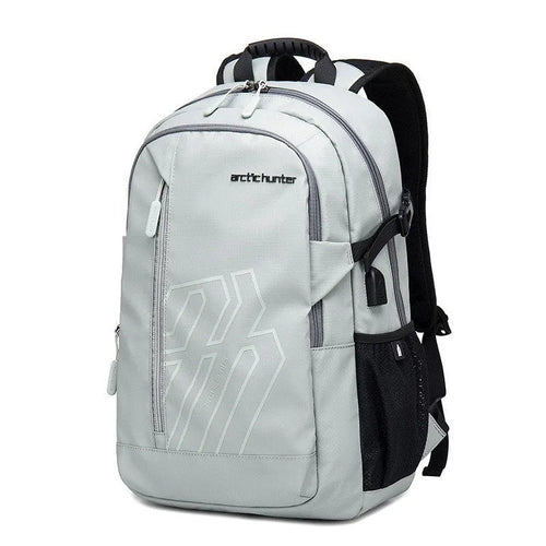 18-inch plaid pattern polyester backpack with curved shoulder strap in black colour